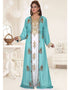 V neck Jacket Style embroidered kaftan
